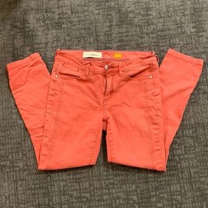Sunset orange Pilcro and the Letterpress stet fit pants
